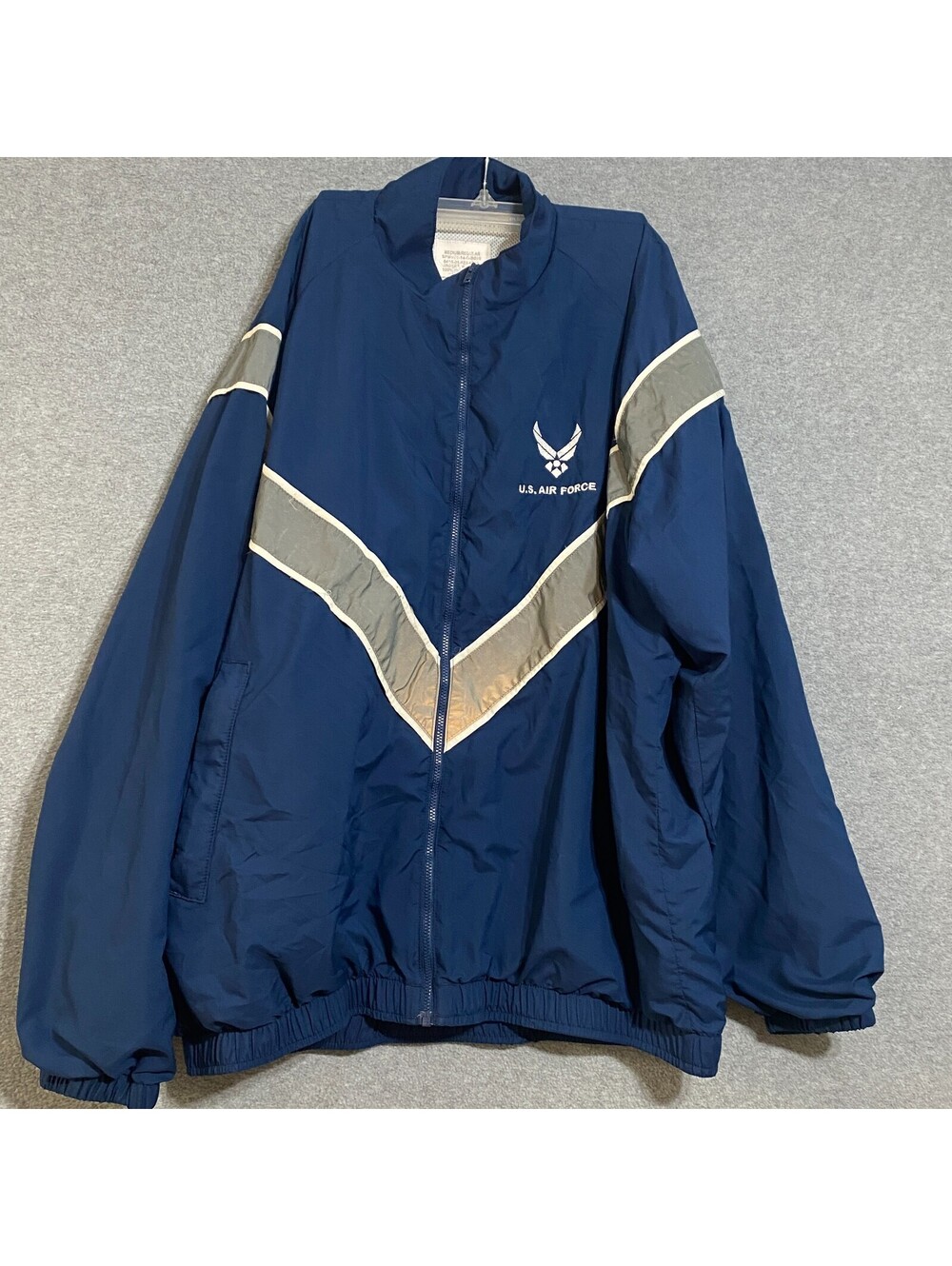 Vtg. US Air Force Jacket Mens Medium Short Blue Physical Training AF PTU Zip